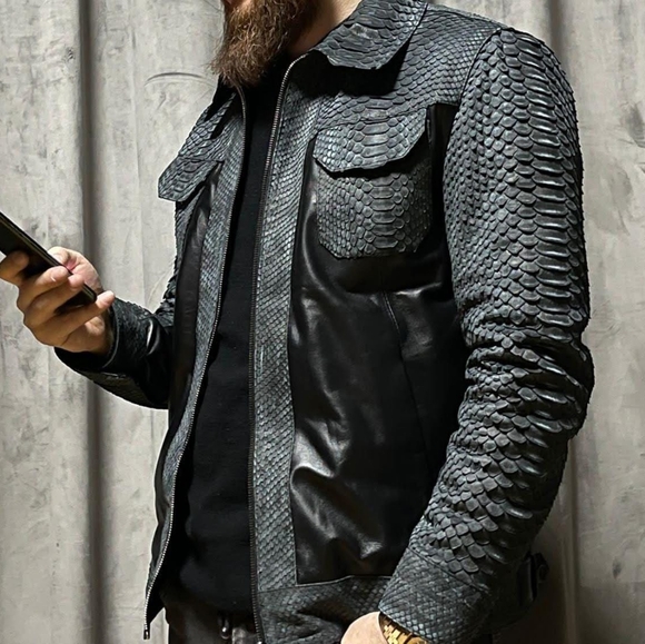 NWT GENUINE PYTHON JACKET FOR MEN - Picture 2 of 2